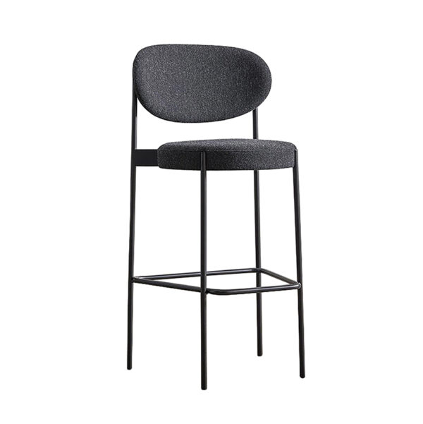 Andante Semistool With Back Black