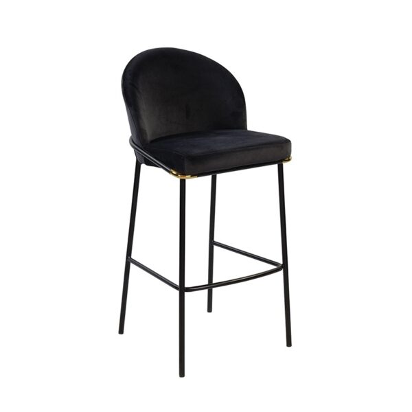 Rivolino Barstool With Back Black Gold