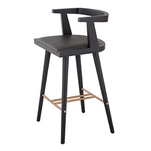 Welmot Tessuto Barstool With Back Iroko